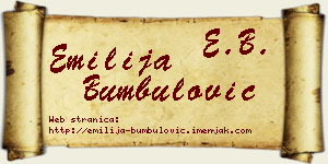 Emilija Bumbulović vizit kartica